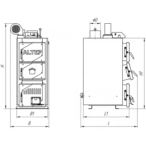 Твердопаливний котел Altep Classic Plus 12 кВт (автоматика) - фото 5
