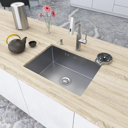 Кухонна мийка під стільницю з нержавіючої сталі Nett NS-5742U, Нержавіюча сталь - фото 4