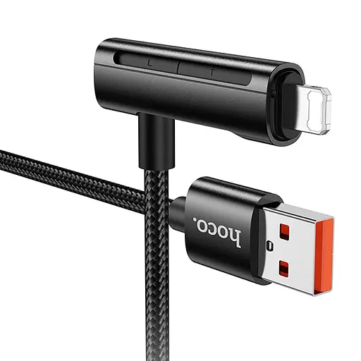 Дата кабель Hoco U135 Incredible 2in1 USB to Lightning/Type-C (1m) Black - фото 4
