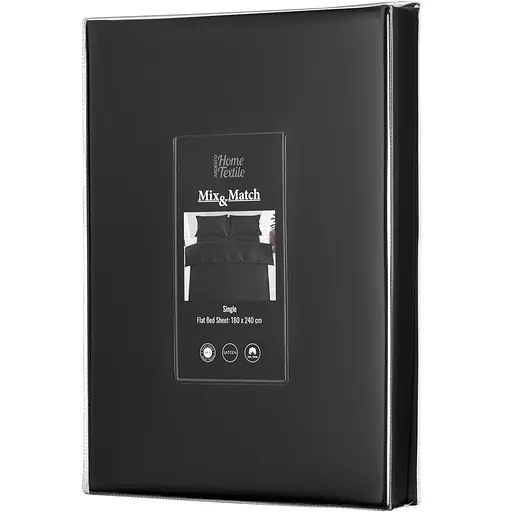 Простирадло Ardesto Mix&Match Premium, 180х240см, 100% бавовна, сатин, чорний (ART1824FSL) - фото 1