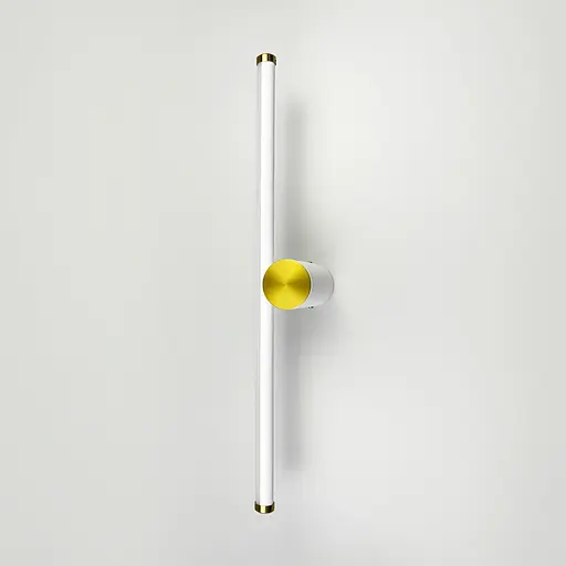 Біле видовжене бра Line F із латунною фурнітурою 57 см Арт. C 27/570 WT+AB  - фото 1