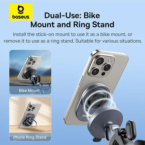 Мото-вело держатель Baseus PrimeTrip Series Stick-on Type Bike Phone Mount черный C40569001121-00 - фото 8