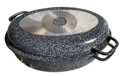 Гусятниця Edenberg EB-4604 з литого алюмінію з мармуровим покриттям з кришкою - фото 3