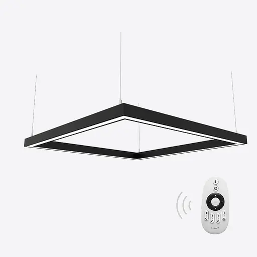 Димуємий світлодіодний світильник X-LED 160ВТ квадрат чорний (840х840х43) - фото 1