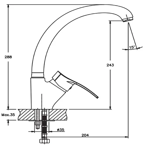 Змішувач для кухні Haiba ONIX 011 (HB0769) - фото 2