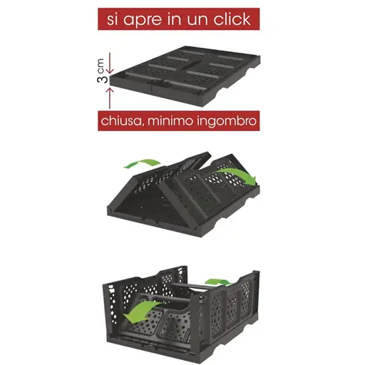 Ящик для хранения складной OPLA 40x30x17h зеленый - фото 4