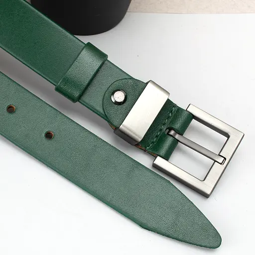 Ремінь жіночий шкіряний JK-3023 під джинси зелений (115 см) - фото 4