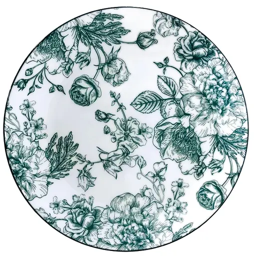Тарелка Limited Edition Blossom Green 26.5 см белая (YF7002-1) - фото 2