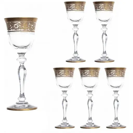 Набір чарок для лікеру Lora Версаль 70 мл 6 шт. Gold NGC36SETLIQ