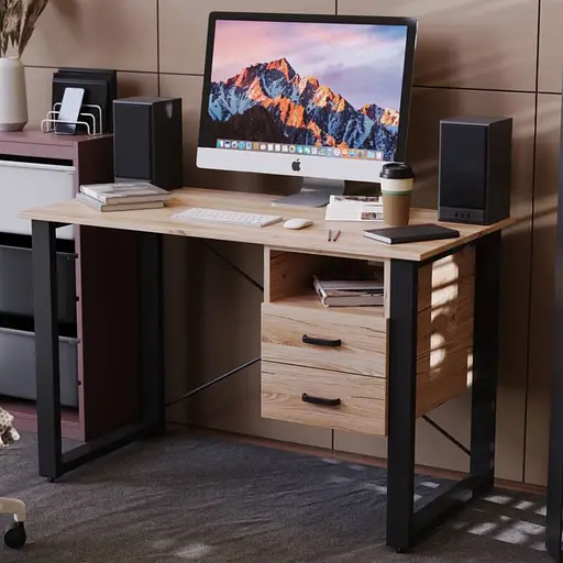 Письменный стол с ящиками Ferrum-decor Оскар 750x1200x600 металл Черный ДСП Дуб Сан-Марино 16 мм (FRD-103214)