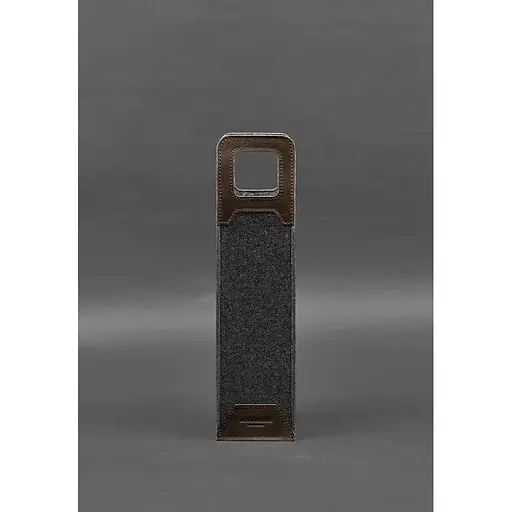 Чехол для вина BlankNote Краст 1.0 из фетра с кожаными вставками темно-коричневый - фото 2