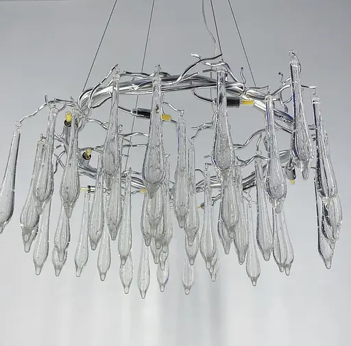 Роскошная люстра в хроме со стеклянными подвесами Ст. MD 9006 CH | Line F - фото 1