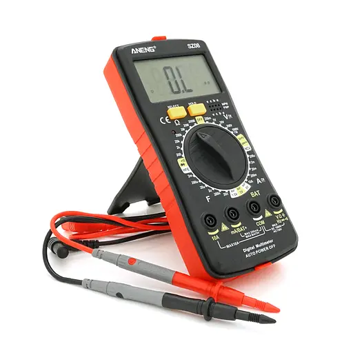 Мультиметр ANENG SZ08, вимірювання: V, A, R, C, T, F, функція hFE - фото 1