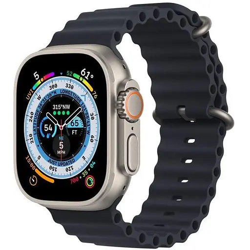 Смарт-часы Apple Watch Ultra GPS + Cellular 49 mm Titanium Case with Midnight Ocean Band (MQET3/MQFK3)