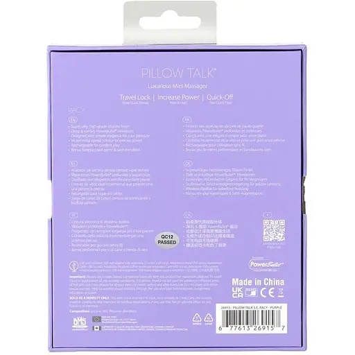 Роскошный вибратор Pillow Talk Racy Purple Special Edition Сваровски повязка на глаза + игра - фото 10