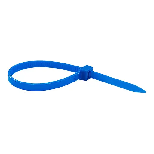 Кабельна стяжка (хомут) 400*5 сіня (внутр. уп. 100шт) ТМ СПЕКТР LUX - фото 1