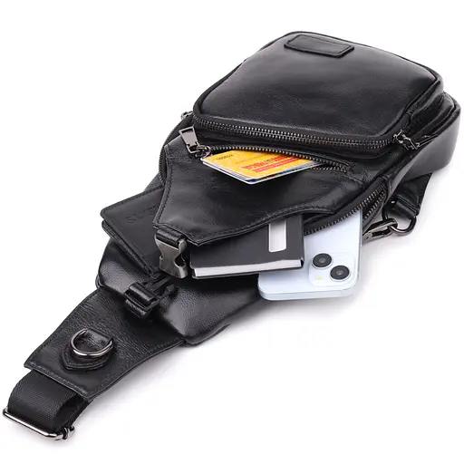 Мужская сумка через плечо из натуральной кожи Vintage 19х32х8 см sum0028982 - фото 8