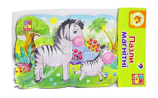 Детские пазлы на магните Зебры А5 VT3205-75, 12 элементов