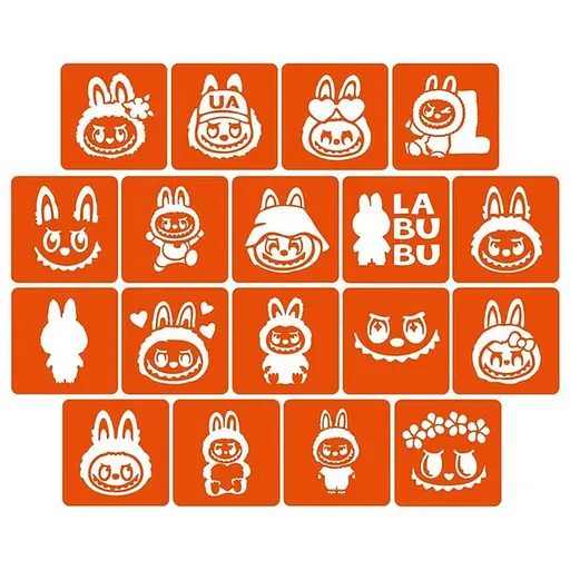 Набор трафаретов для био-тату "Labubu" Fresh Tattoo labubu_5x5_18_1 - фото 1