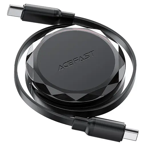 Кабель ACEFAST C13-03 USB-C to USB-C dual retraction charging data cable Black - фото 3