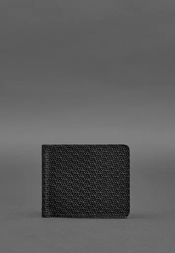 Мужской кожаный портмоне 1.0 зажим для денег черный Карбон - фото 2