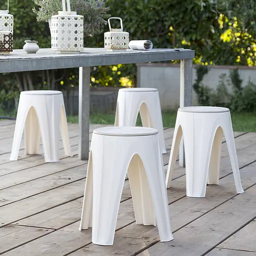 Табурет пластиковий Girotondo 35x35x45,5h, білий - фото 2