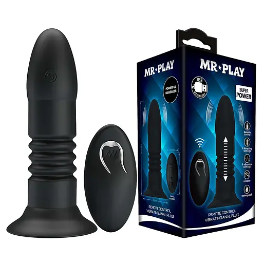 Анальна пробка Mr. Play Remote Control 13.8 см (чорний) - фото 2
