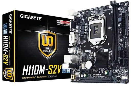 Материнская плата Gigabyte GA-H110M-S2V LGA 1151v1 (GA-H110M-S2V) Б/У - фото 1