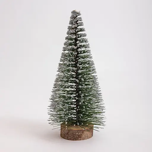 Новорічна декоративна настільна ялинка засніжена Стріла 25 см на дерев'яній підставці Lugi SOK-М-12-1 - фото 6