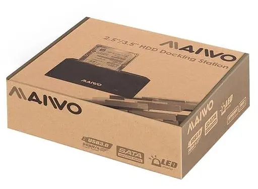 Зовнішня кишеня Maiwo для HDD 2,5"/3,5" SATA через USB 3.0, безгвинтове кріплення, пластик, чорна (K308P) - фото 8