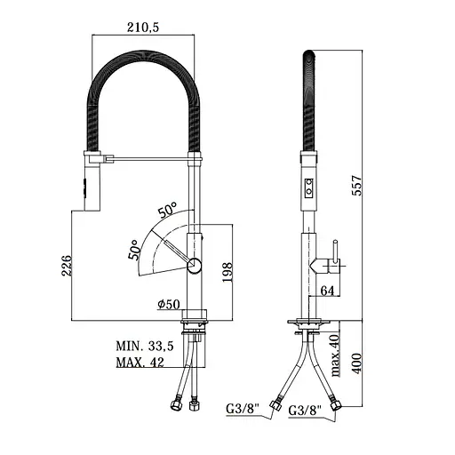 Змішувач для кухні Paffoni Chef CH179CRNO Хром - фото 3