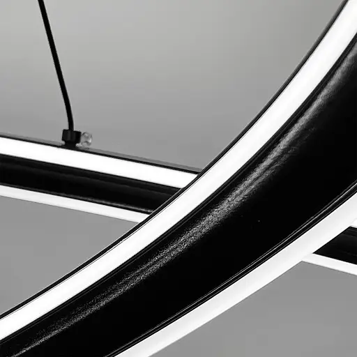 Современная подвесная люстра с двумя черными кольцами Ø 80+60 см Line F | Ст. MJ341-800+600 BK - фото 2