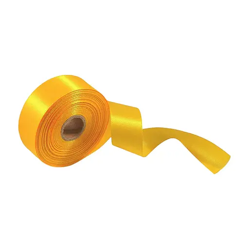 Атласна стрічка для рукоділля Bambi АБ-343, 2,5 см x 23 м, Світло-жовтий - фото 1