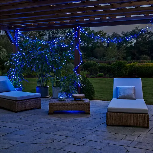 Новорічна гірлянда вулична GarlandoPro 50 м 500 LED на сонячних батареях Синій SB500L50MBBL - фото 3