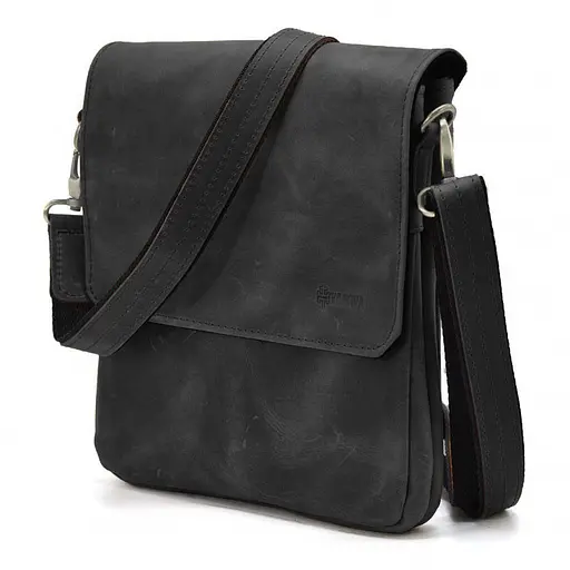 Кожаная мужская сумка через плечо TARWA 25х24х5 см sum0025354 - фото 1