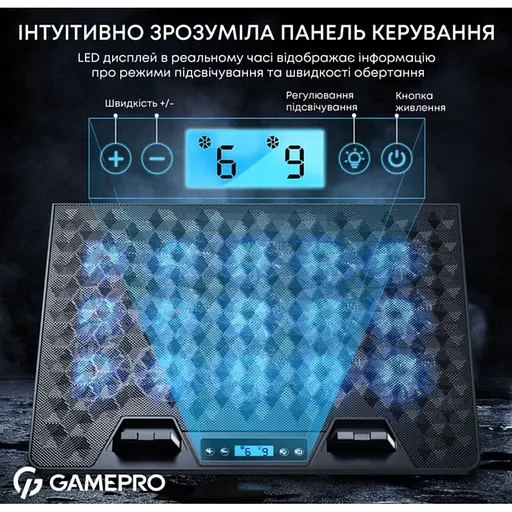 Охлаждающая подставка для ноутбука до 17.3 дюймов GamePro GPCP-1140 15xfans - фото 8