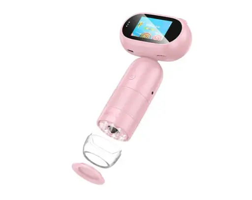 Детский микроскоп HOCO DV206 800mAh 1080P 500 кратное увеличение Розовый - фото 2