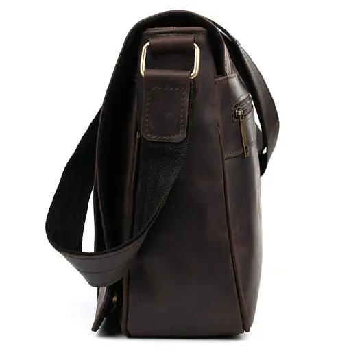 Большая мужская сумка-почтальон из натуральной кожи TARWA 27х37х10 см sum0028362 - фото 6