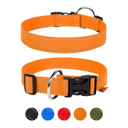 Ошейник Dog Extreme из нейлона регулируемый (ширина 40мм длина 43-70см) оранжевый - фото 2