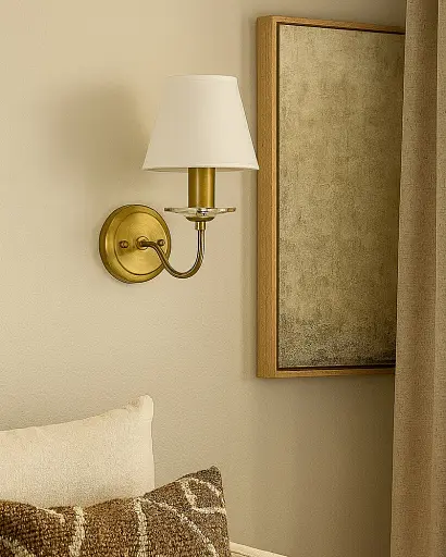 Бра, настінний світильник Edlin PL321167W-1 Moren E14 1x12W IP20 латунний - фото 2