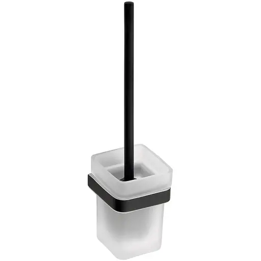 Туалетный ершик Bemeta Nero с настенным держателем стекло 135013010, Белый - фото 1
