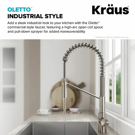 Змішувач для кухні Kraus Oletto нержавіюча сталь KPF-2631SFS Нержавіюча сталь - фото 9