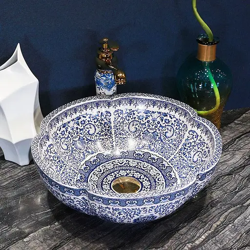 Умивальник Rea Vivien накладний REA-U5666, Синий - фото 6