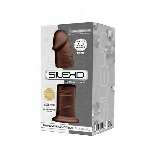 Фалоімітатор Silexd Premium Silicone Dildo Model 2 Size 7.5 19 см (коричневий) - фото 3