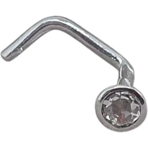 Золота сережка-пірсинг Астор в ніс з діамантом. 1122526Р_Б