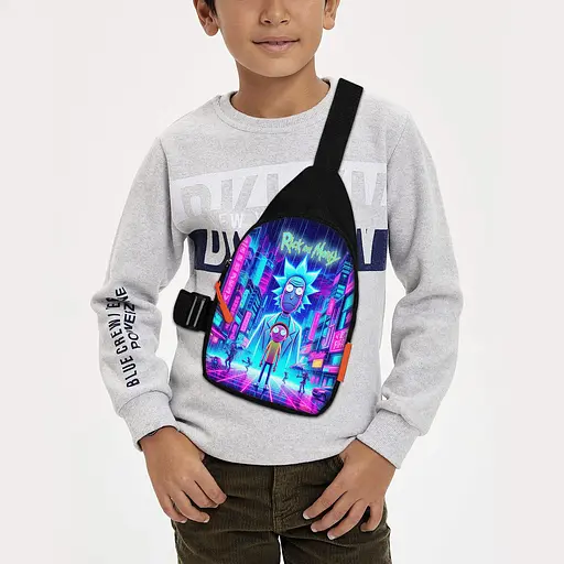 Сумка через плече дитяча Рік і Морті 29х17 см сумка слінг для хлопчика (02160)