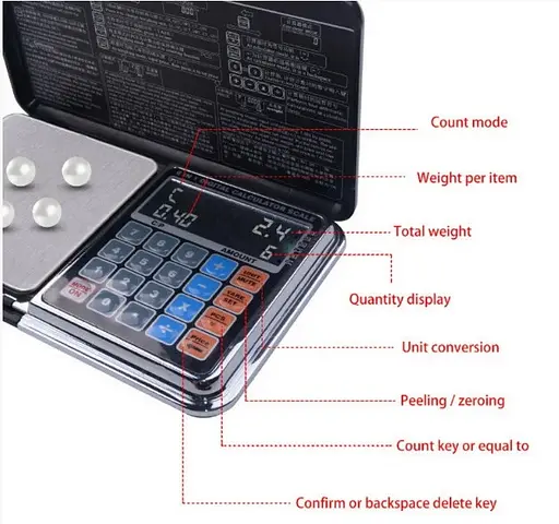 Ювелирные весы DP-01 1000г /0.1г (со встроенным калькулятором) - фото 3