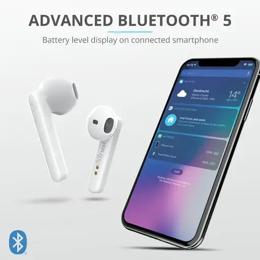 Наушники Trust Primo Touch True Wireless White - фото 9