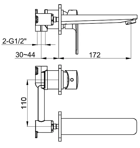 Змішувач для умивальника Kohlman Texen хром + Box прихованого монтажу QW180T Хром - фото 2