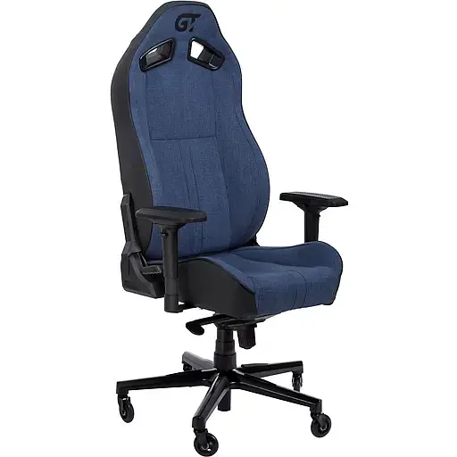 Геймерское кресло GT Racer черное с темно-синим (X-8009 Fabric Dark Blue/Black) - фото 1